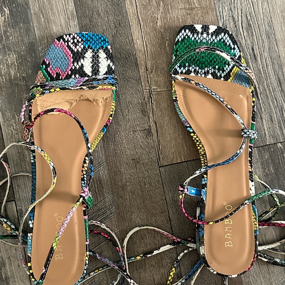 Bamboo Colorful Strappy Sandals - Picture 1 of 12